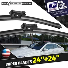 Pair 24"+24" Front Wiper Blades For Mercedes-Benz Replace Top Lock Easy Install
