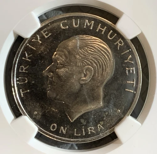 Turkey 1960 Silver 10 Lira 27th May Revolution NGC MS65