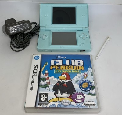 Nintendo Ds Lite Aqua Blau Konsole - mit Club Penquin Spiel - voll funktionsfähig - GC