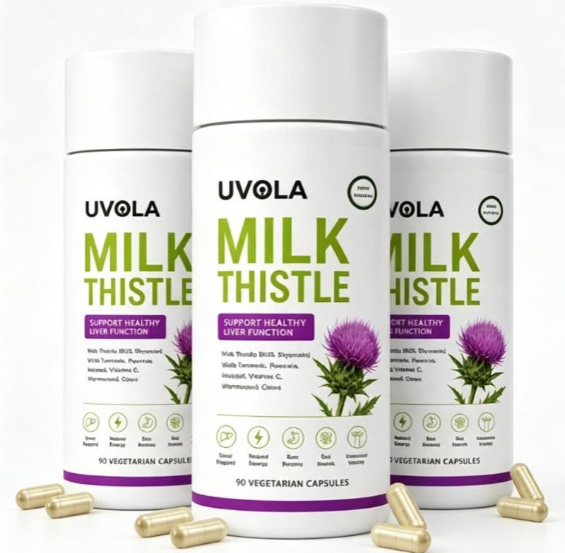 1-3PCS Uvola Milk Thistle Supplement, 80% Silymarin Liver Support Formula