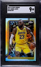 2025 Topps Chrome Lebron James #127  Refractor PSA 9 Lakers