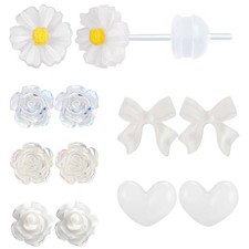 Plastic Earrings for Sensitive Ears - Womens Post Stud Earrings - Hypoallergen