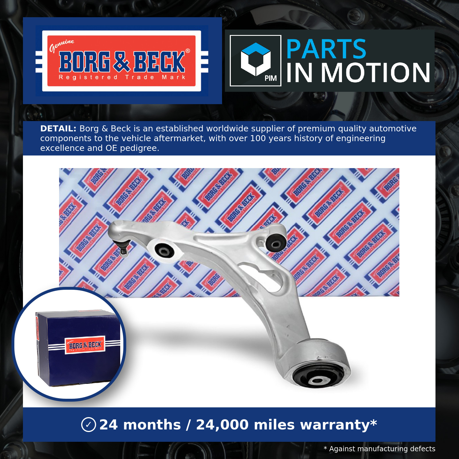 Wishbone / Suspension Arm Front Lower, Left BCA6653 Borg & Beck Track Control