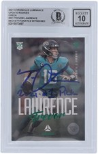 Trevor Lawrence Jaguars Signed 2021 Panini Luminance BAS 10 Rookie Card w/Insc. rookie card picture
