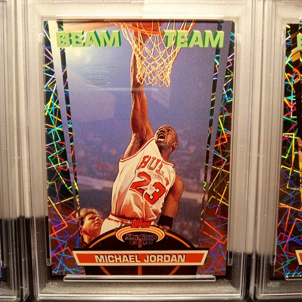 1992-93 Topps Stadium Club Beam Equipo SOLO MIEMBROS PSA Lote (9) Jordan, Shaq +7 🏀 Foto 3 de 4