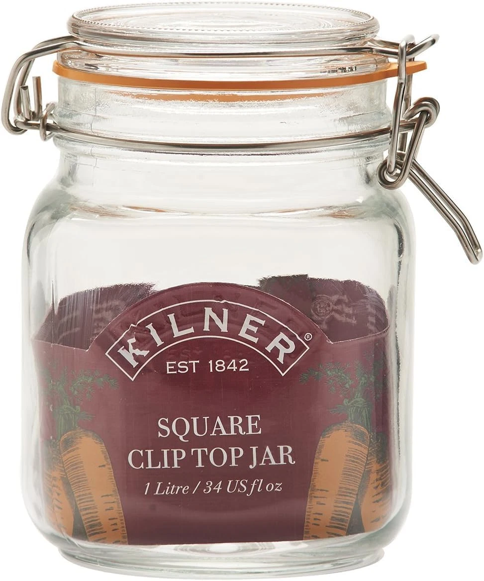 Square Swing Top Glass Jar | 1L