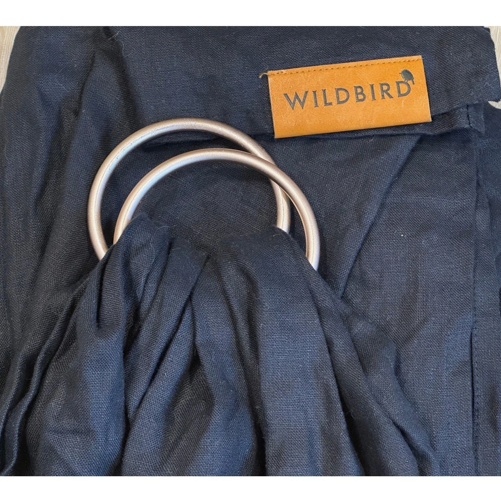 WildBird Raven Black Linen Ring Sling 90" Rose Gold Rings NWOT