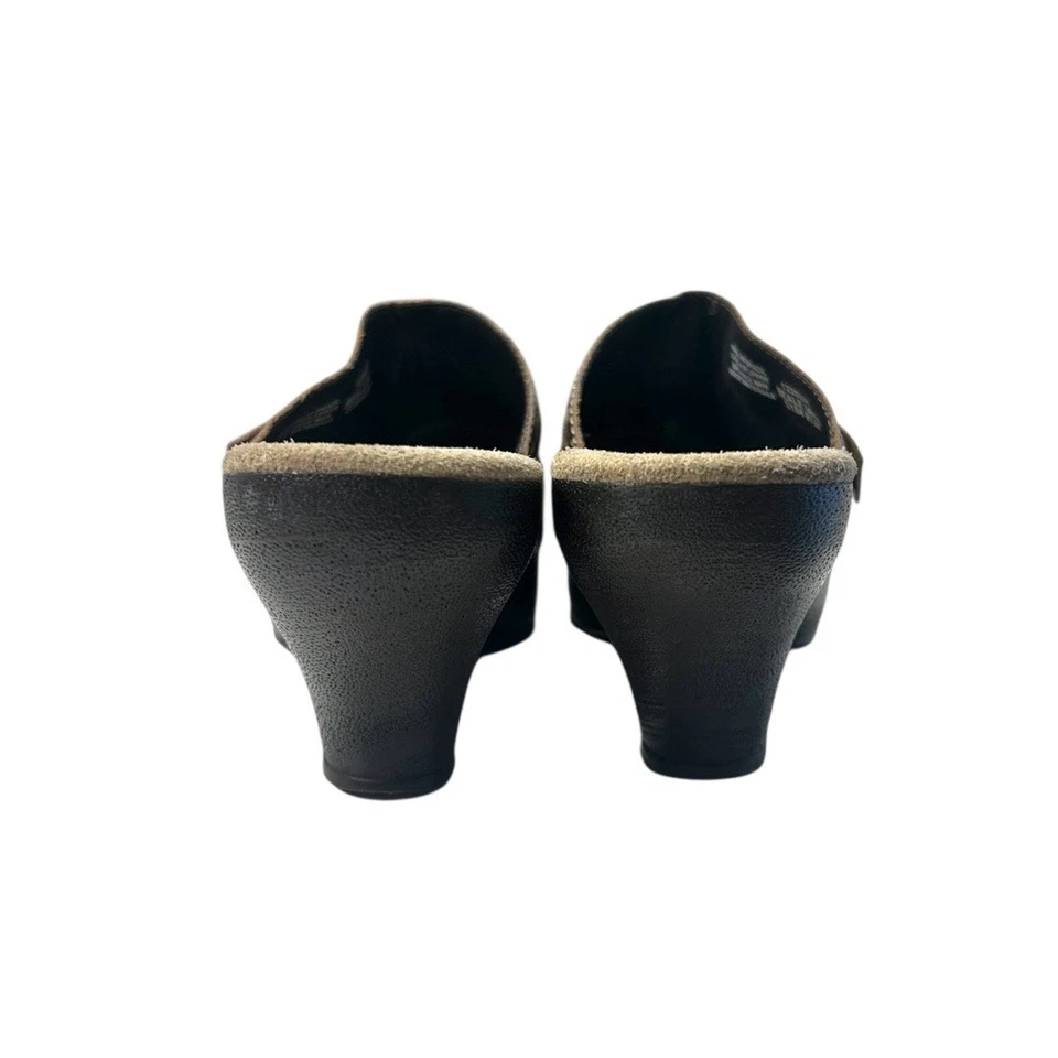 Zueco de mula Bass Y2K de cuero Beale para mujer talla 8,5 marrón plataforma puntada en contraste Foto 4 de 4