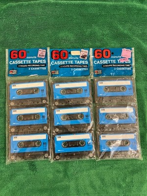 9 Vintage Kmart 60 Minute Cassette Tapes