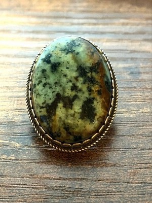 RRL Ralph Lauren Turquoise Bandana Dlider Ovel Ring Silver with