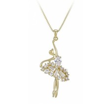 Ballerina Necklace 14k Gold Plated Real Zirconia