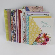 Lot of 34 Floral-Themed Birthday Cards with Envelopes UNUSED