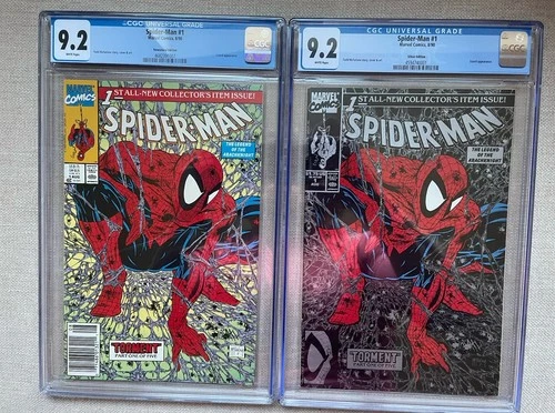 Spider-Man #1 1990 lot of 2 CGC Graded 9.2 Silver & Newsstand