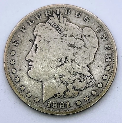1891-S Morgan Dollar 90% Silver .900 F Fine San Francisco Mint $1 USA Coin