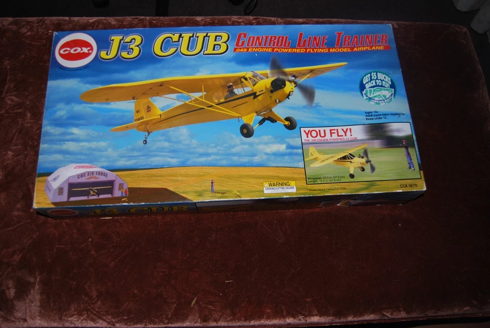 COX J3 Cub Control Line Gas powered airplane. NEW Open Box. Never Been Used. - Image 2 of 3