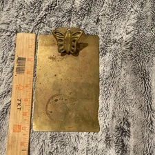 Vintage  Brass Butterfly clipboard, memo holder, wall decor