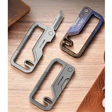Titanium Alloy EDC Keychain Carabiner Multi Tool Outdoor Survival with Knife