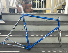 Tommasini Super Prestige Road Bike Frame Set 58cm Columbus tubing blue/silver