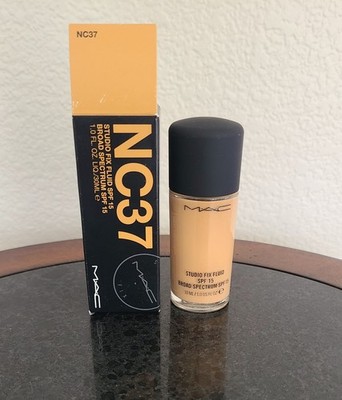 MAC Studio Fix Fluid SPF15 Foundation Shade NC37 1oz / 30ml New In Box
