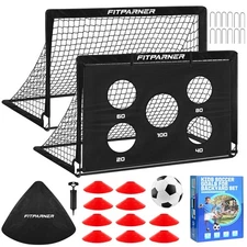 Kids Soccer Goal for Backyard Set,2 Pack of 4x3 ft Portable Pop Up Soccer Net...