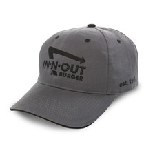 In-N-Out Burger Baseball/Truckers Adjustable Black Stitched Monochrome Cap NEW