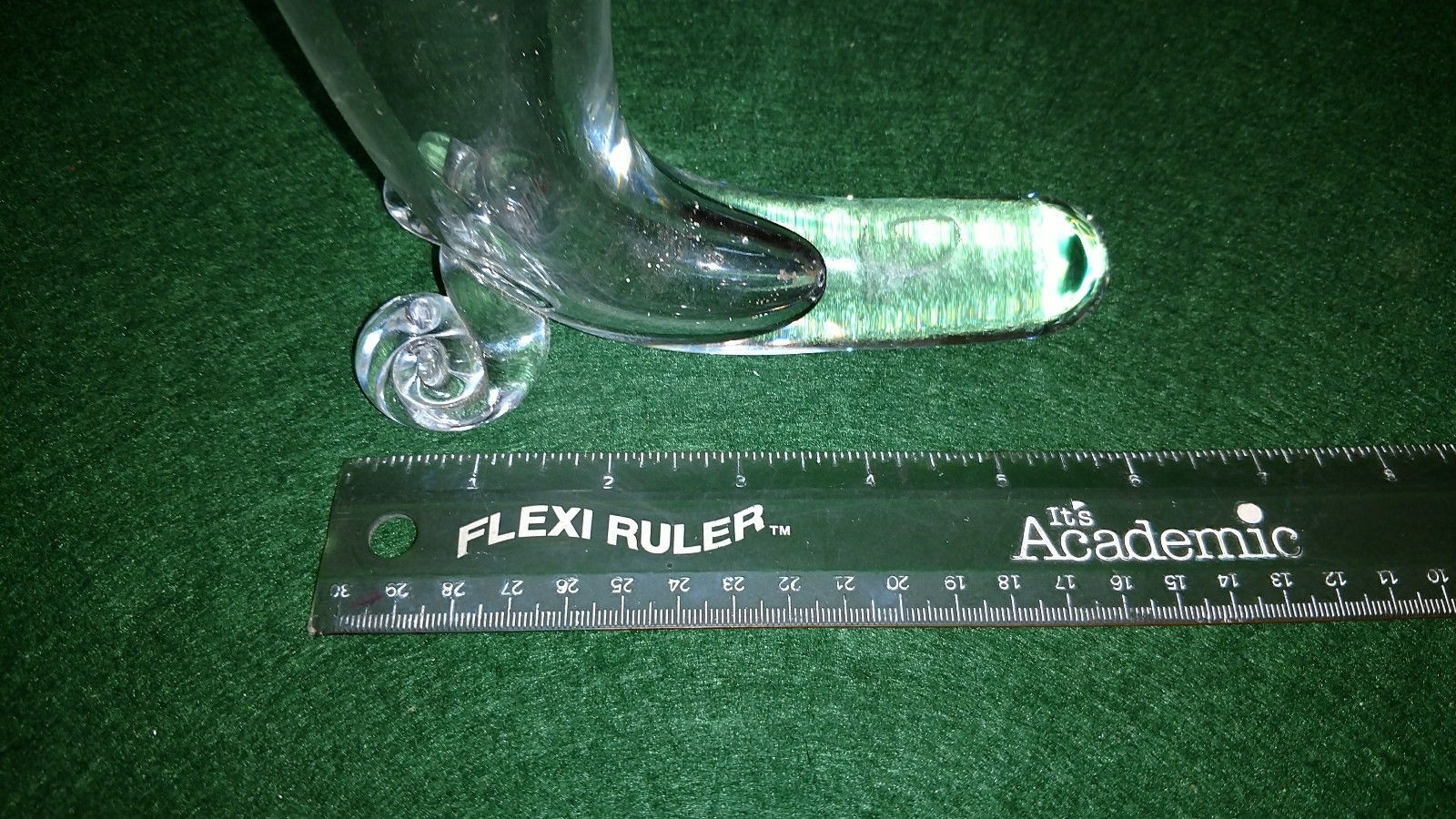 Drinking Glass Boot Shaped with Etched Nautical Clipper Ship 8"