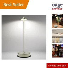 Rechargeable Touch Dimmable Table Lamp - Waterproof 6000mAh LED Light in Silver