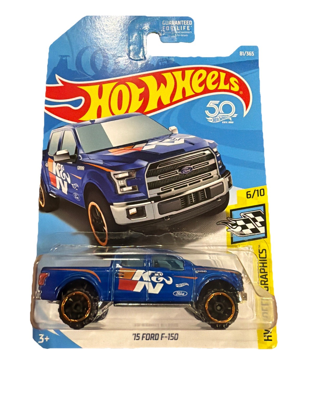 (1) HOT WHEELS 2018 M/L #81/365 '15 Ford F-150 6/10 HW Speed Graphics blue