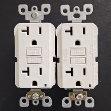 Leviton GFCI Duplex Outlets 20A 125V White Tamper Resistant Set of 2