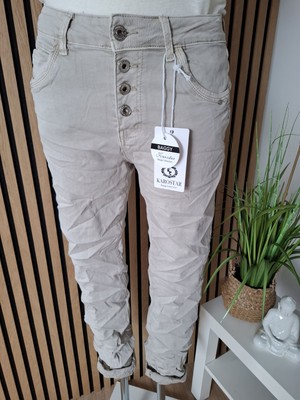   Karostar wie Jewelly Boyfriend Baggy Jeans Hose K2767-14 Beige M bis XXXXL