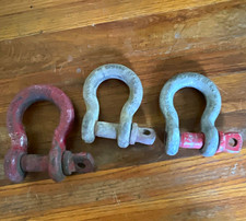 Lot of 3) 1-7/8 in  and 2- 3/4 in Bow/Anchor Lifting Shackles w/ Screw Pin