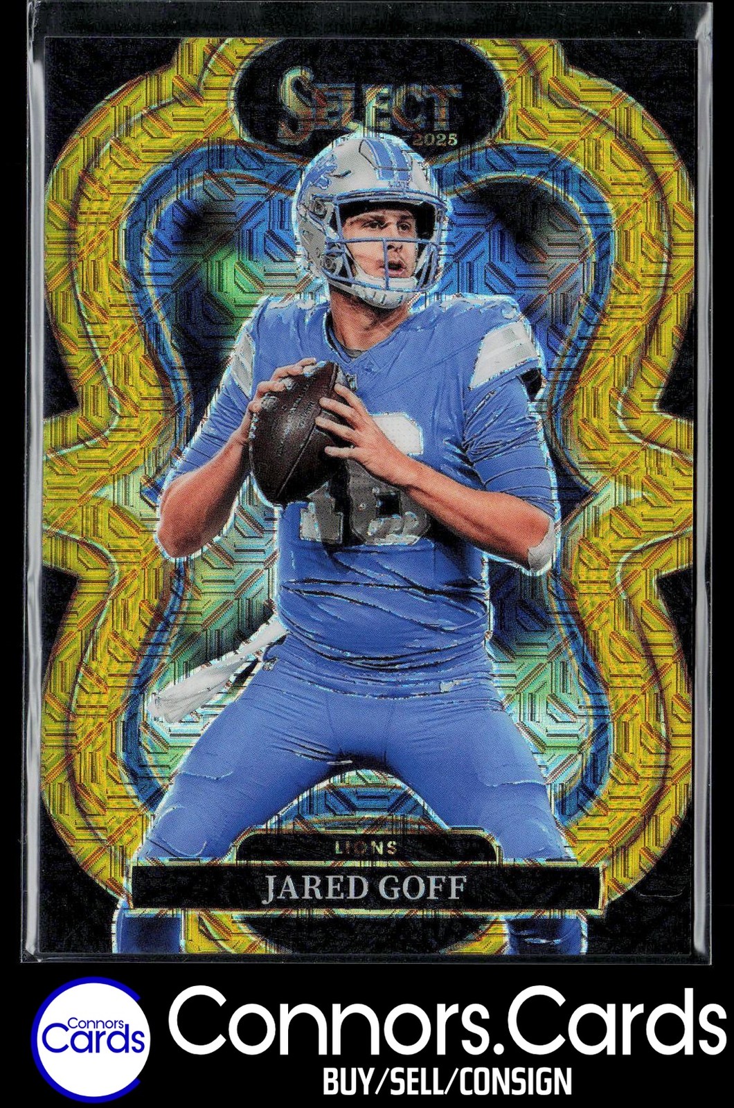 Jared Goff 2025 Panini Select #369 Gold Prizm Suite Level /10