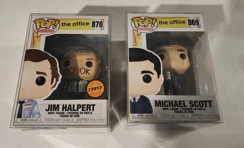 Funko The Office Lot Michael Scott 869 & Jim Halpert 870 CHASE WITH PROTECTORS