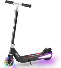 Kids Electric Scooter Dual Speed Adjustable Height LED Lights Lightweight 4-6mph