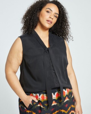 $148 Universal Standard Brava Cupro Blouse