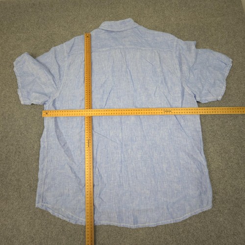 Tommy Bahama Shirt Men XLARGE Blue Relax Linen Short Sleeve Button up Size XL - Picture 7 of 10