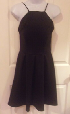 b darlin little black dress B.Darlin Juniors Womens Illusion Sheath Bodycon Dress, Black main image 1