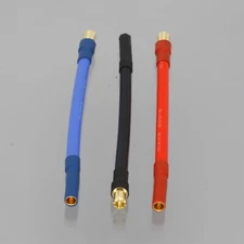 3pcs/lot RC Brushless Motor ESC Bullet 4mm Male to 6mm Female 10AWG 4~20" Cable