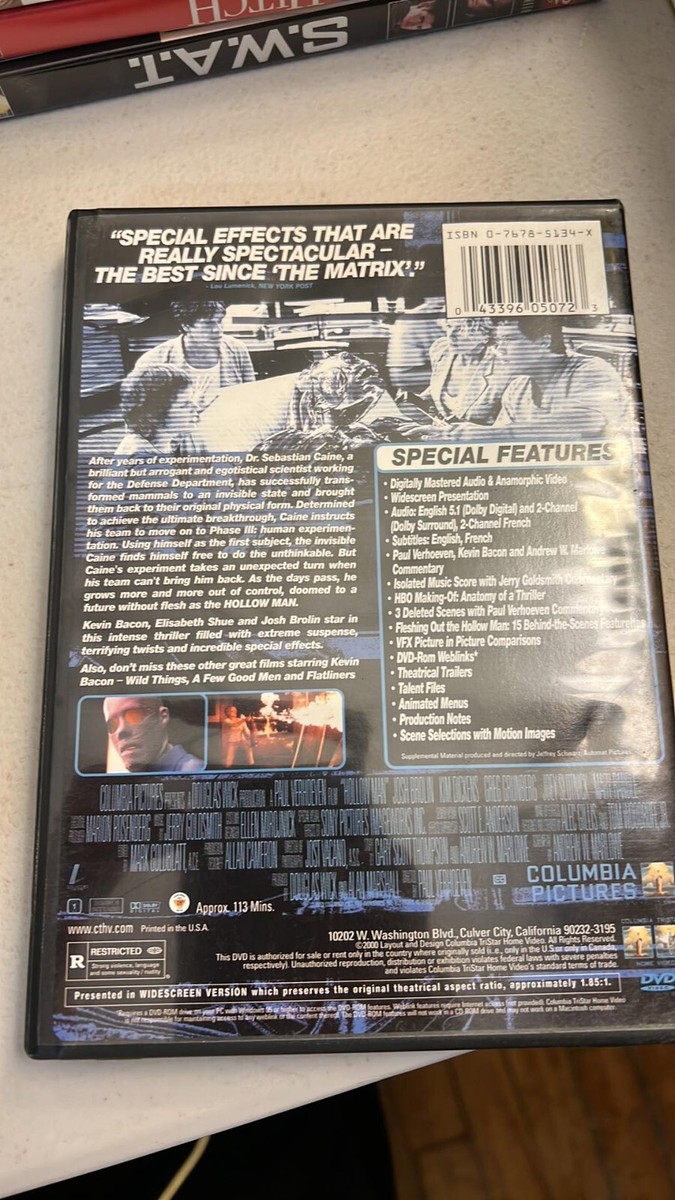 Hollow Man (DVD, DISC) Elisabeth Shue, Kevin Bacon (B51-44 | eBay