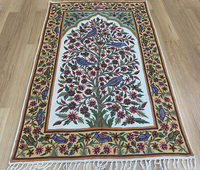 Oriental Kashmir Handmade  Tree Of Life   Wool Wall Hanging Rug  Home Room Floor