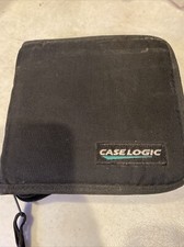 Case Logic CD DVD Black Fabric Travel Storage Book Carry Case 12 Discs Zipper