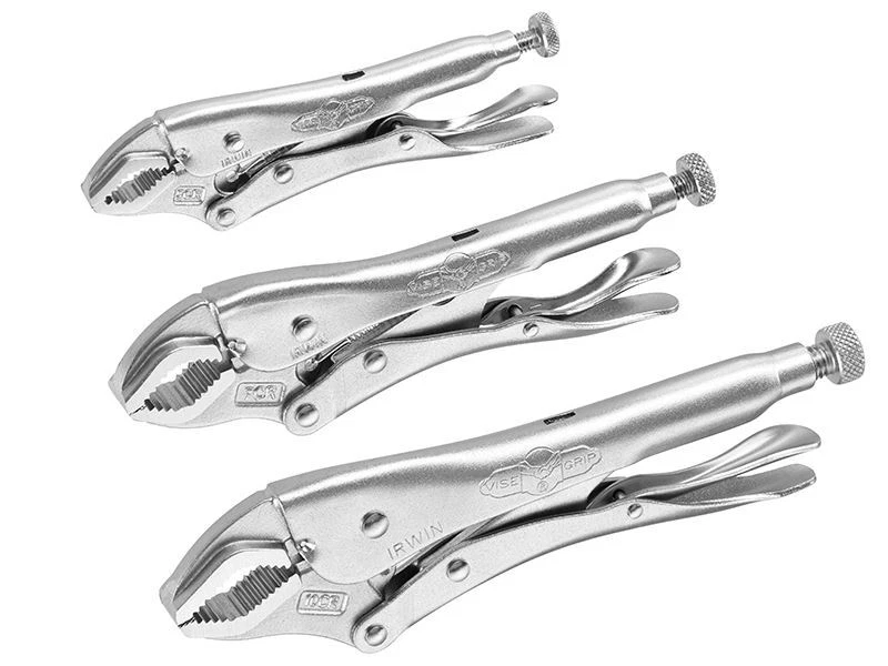 Irwin Curved Jaw Locking Pliers Set of 3 5CR 7CR 10CR 10508020