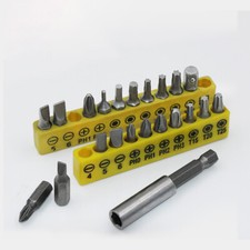 Security Bit Set Tamper Proof Torx Spanner Screwdriver Star Hex Holder Rod 33Pcs