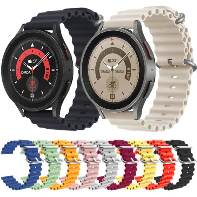 For Samsung Galaxy Watch 6 5 4 3 Universal Ocean Watch Band Sport Silicone Strap