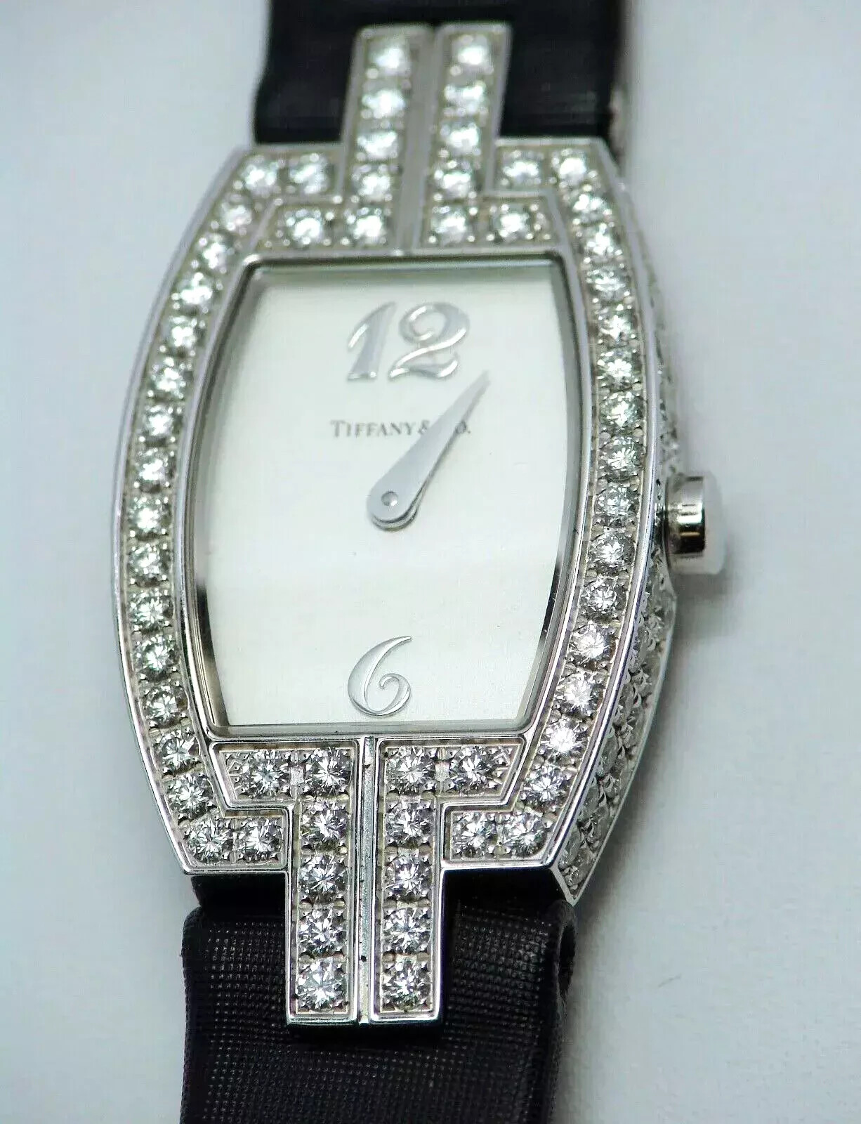 TIFFANY & CO DIAMOND & 18K WHITE GOLD WATCH