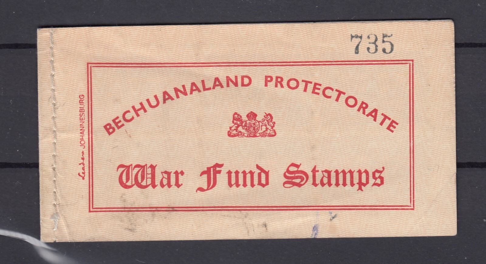 Bechuanaland 1940 War Fund Stamp Complete Booklet No735 30 MNH Stamps