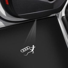 Original Audi Einstiegsleuchten LED Audi Ringe Logo Emblem mit Gecko