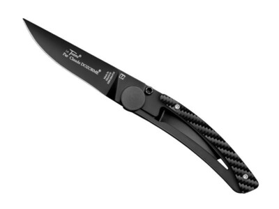 4941FC - LE THIERS DOZORME LINER LOCK CARBONFORM 10,5 CM SCHWARZ EDELSTAHL