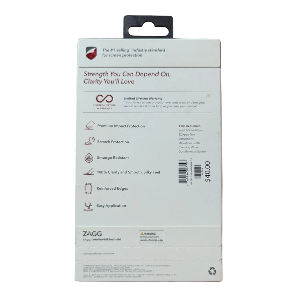 F3. Протектор экрана ZAGG невидимый экран стекло для Nokia 3.1A - Изображение 2 из 2