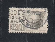 L5867 MEXIQUE TIMBRE  N° Y&T PA 171 de 1950-52 " Cuauhtemoe dernier n " Oblitéré